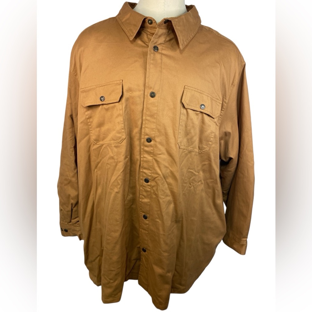 Boulder Creek Trading Company (NWOT) Tan Lined LS  Shirt with Snaps Men’s 5XL